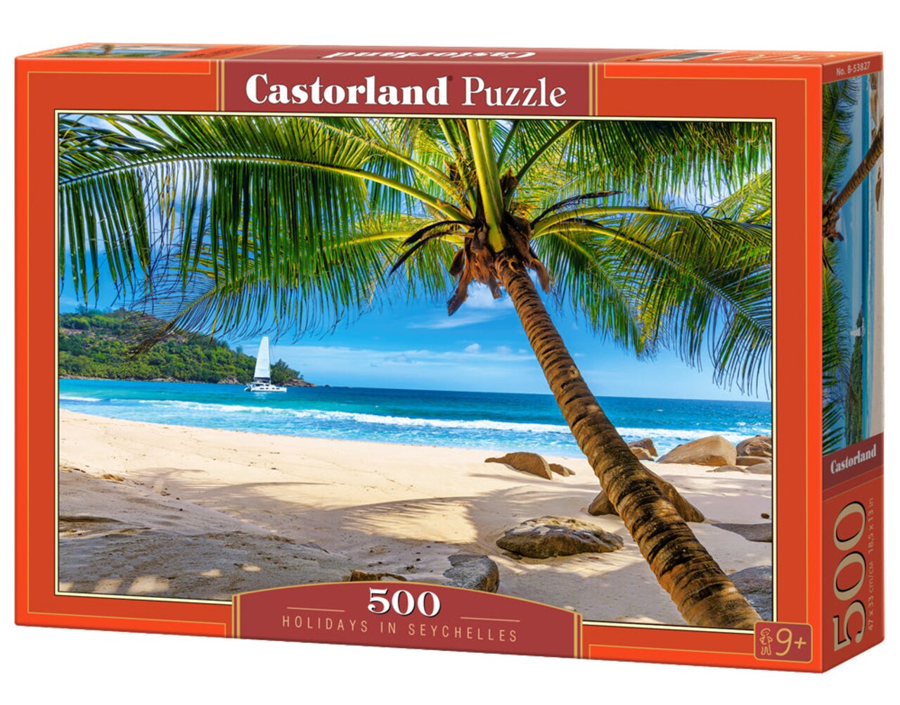 500 Piece Jigsaw Puzzle, Holidays in Seychelles, Tropical beach, Landscape puzzles, Adult Puzzle, Castorland B-53827